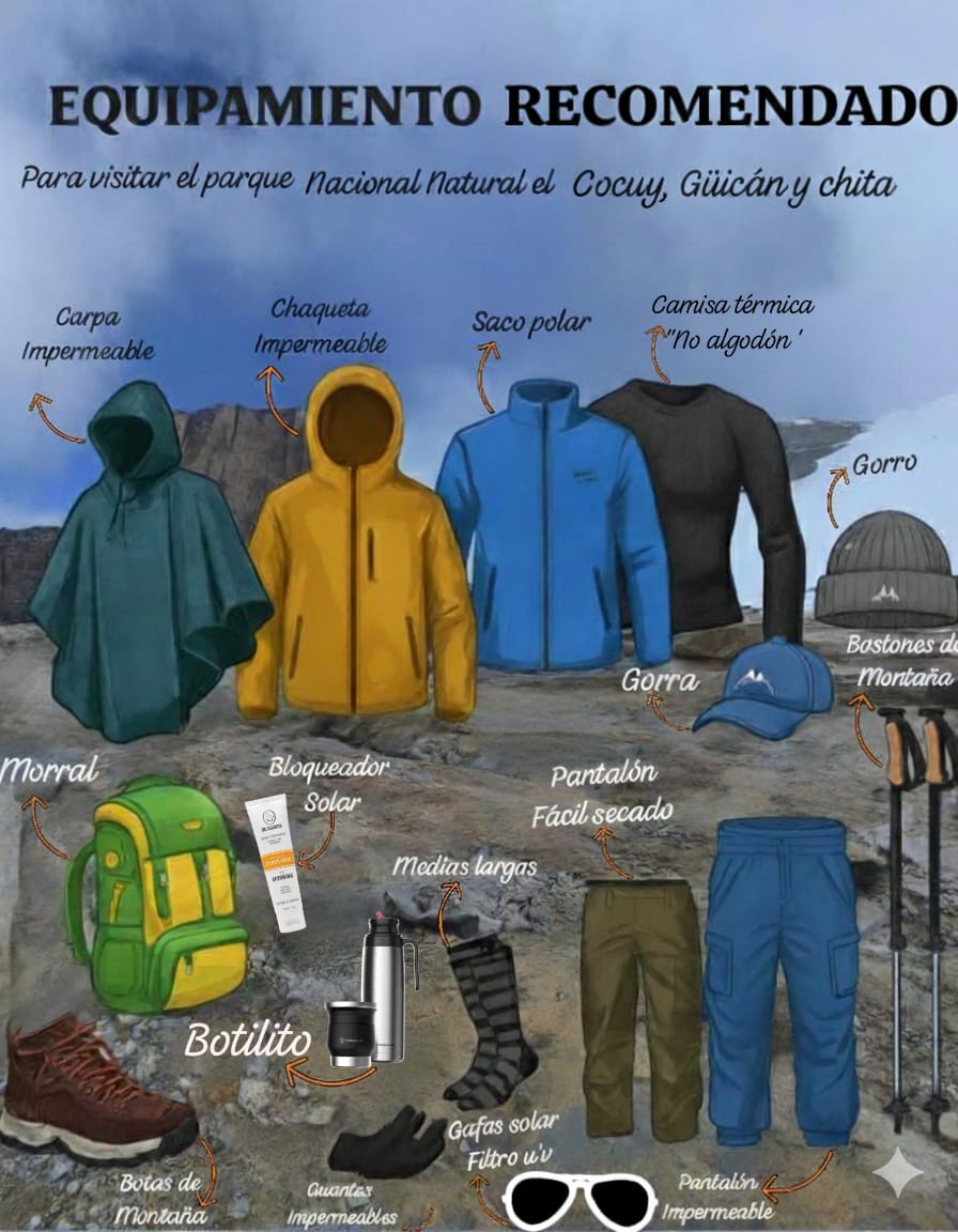 Equipamiento recomendado para el tour